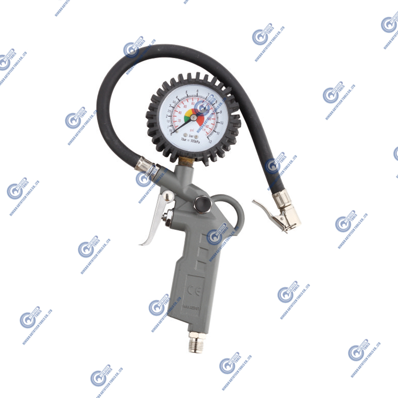 TG-05 Pistol Bentuk Gunung Inflator Tayar dengan Tolok Tekanan Udara